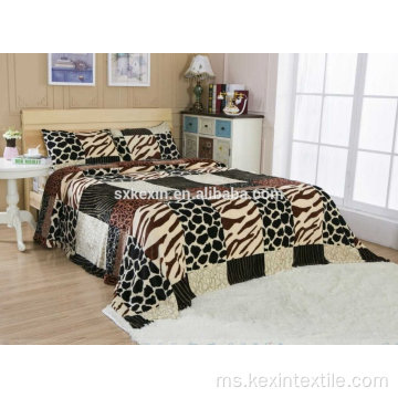 Reka bentuk bulu haiwan set flanel 3pcs set